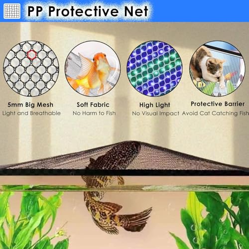 Aquarium Anti-Jump Net Cover (55.1" x 23.6") J769369