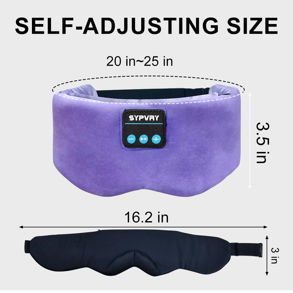 Bluetooth Sleep Mask Wireless Headphones Purple A174