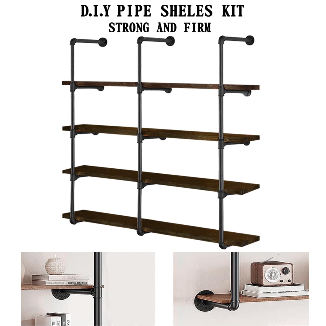 Industrial Iron Pipe 5-Tier Shelves Z80495