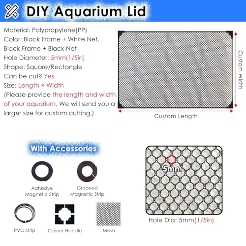 Aquarium Anti-Jump Net Cover (55.1" x 23.6") J769369