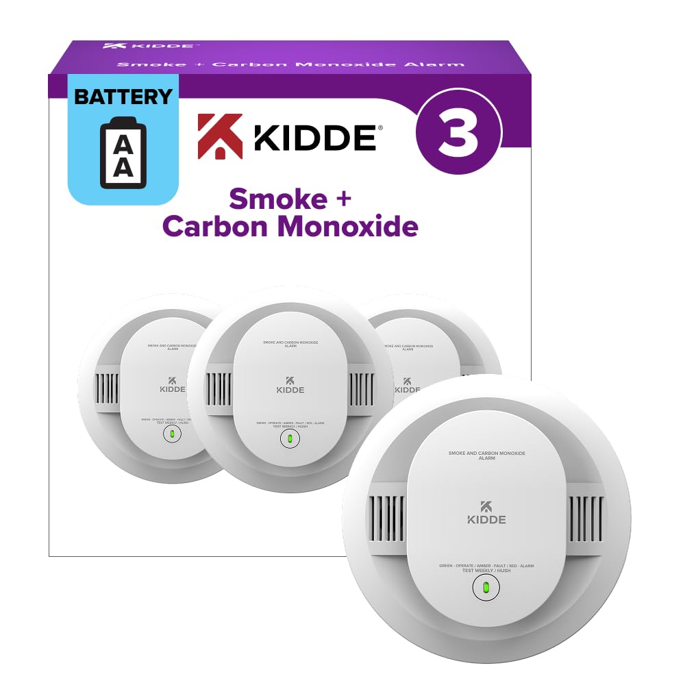 Smoke & Carbon Monoxide Detector, AA Battery-Powered, 3 Pack S711