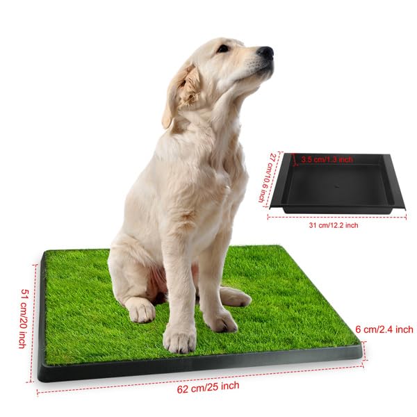 25" x 20" Artificial Grass Dog Potty with Removable Waste Tray W847573