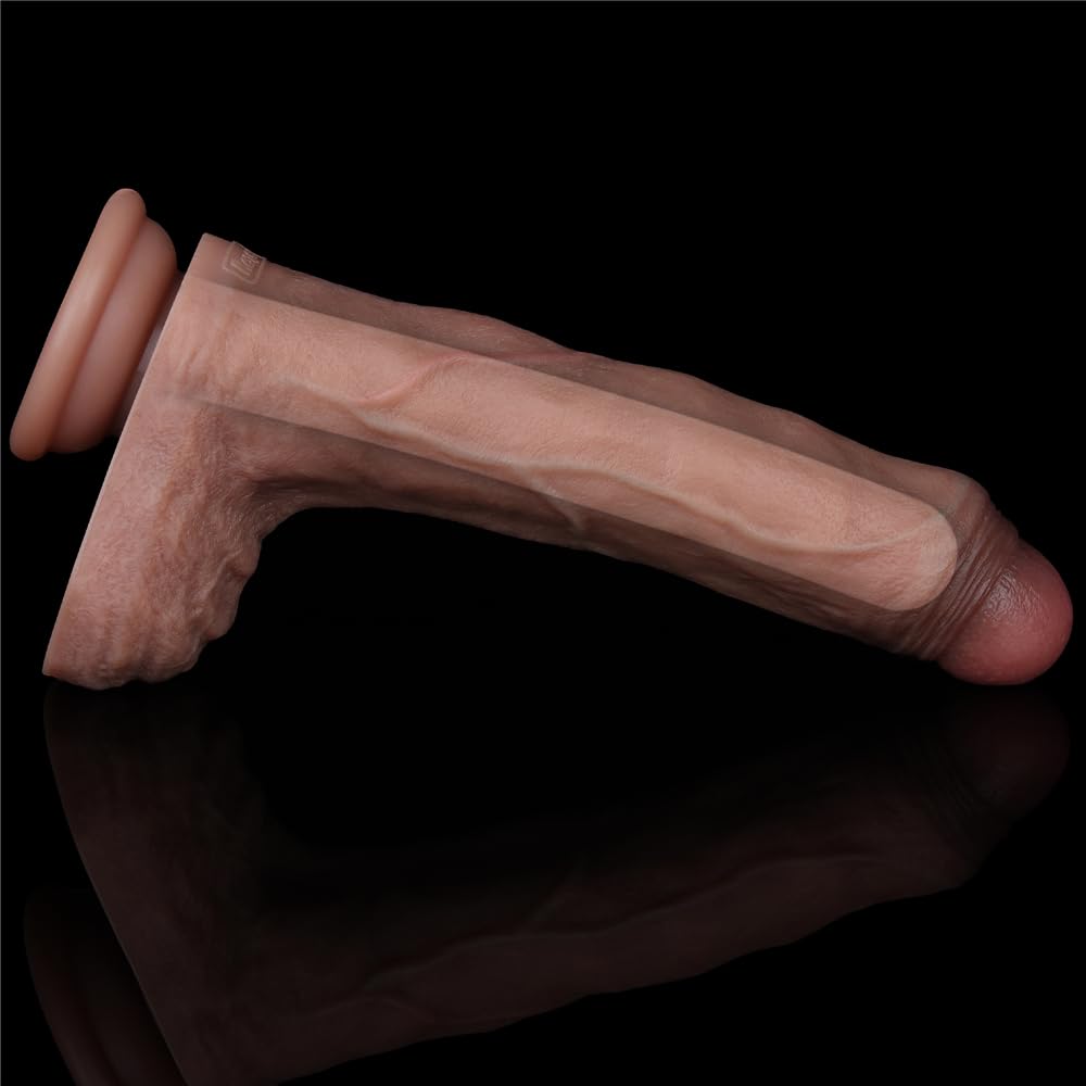 8.5" Realistic Uncut Dual Density Silicone Dildo with Suction Cup Y24798