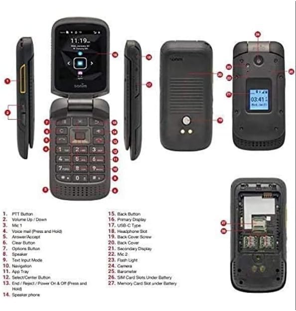 4G LTE 8GB Ultra Rugged Flip Phone Black V794721