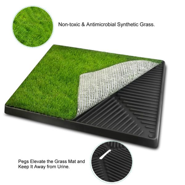 25" x 20" Artificial Grass Dog Potty with Removable Waste Tray W847573