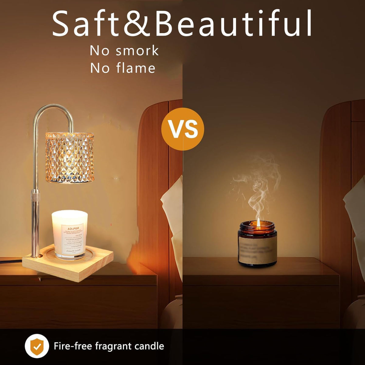 Flameless Candle Warmer Lamp with Timer, Dimmer, and Adjustable Height C466376