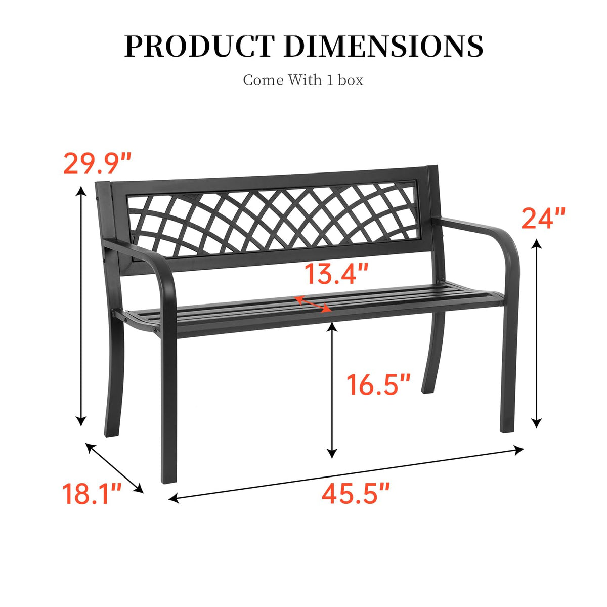 Black Outdoor Garden Bench R486195
