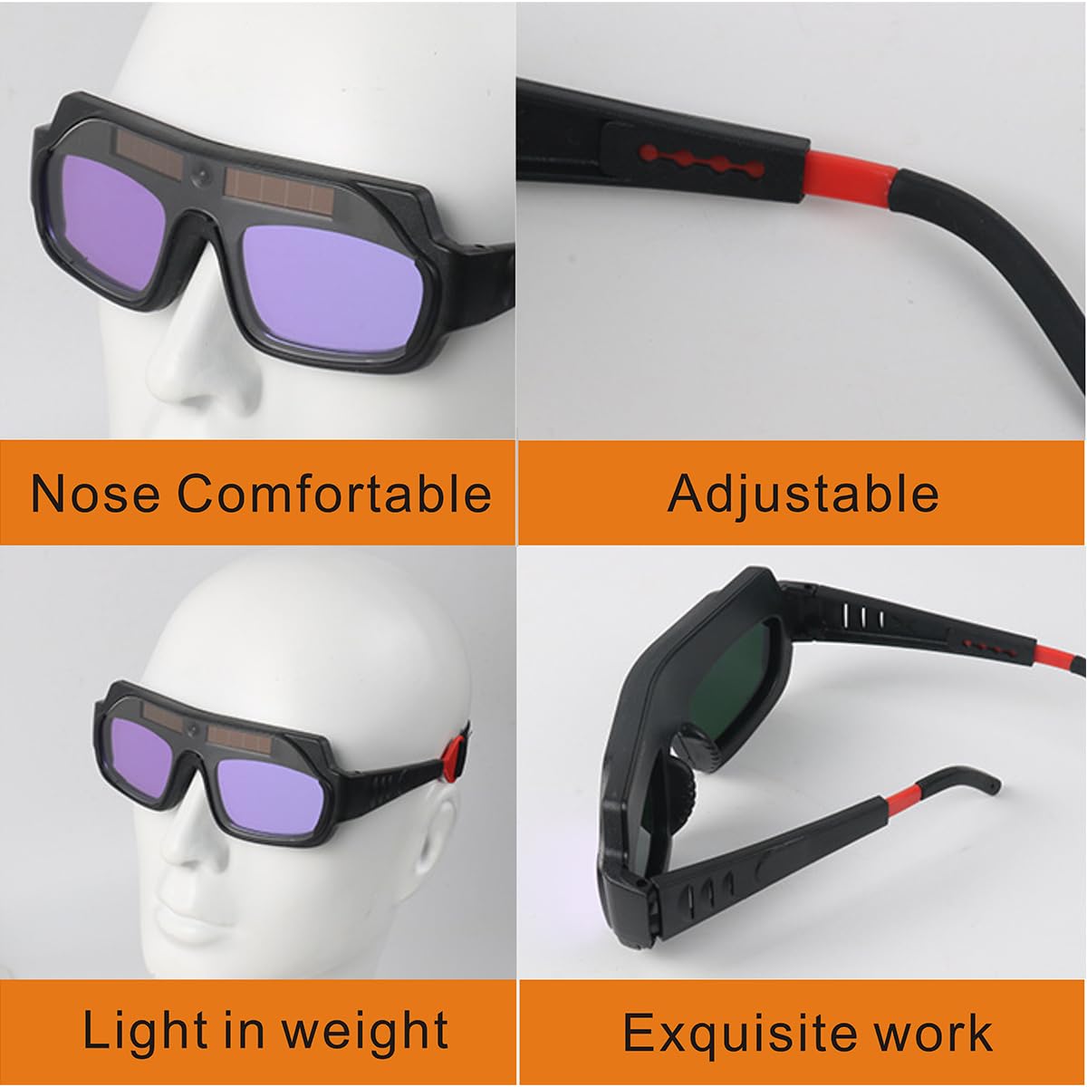 Auto Darkening Welding Glasses with Gloves and PC Lens E203739