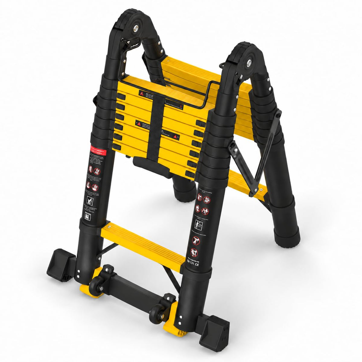 Telescoping Ladder 16.5 FT A Frame 330 lbs Capacity Yellow D59641