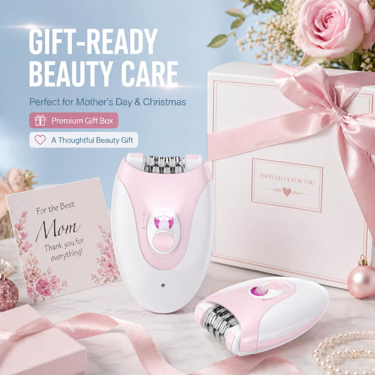 Electric Epilator with 36 Tweezers, 2 Speed Cordless USB W243257