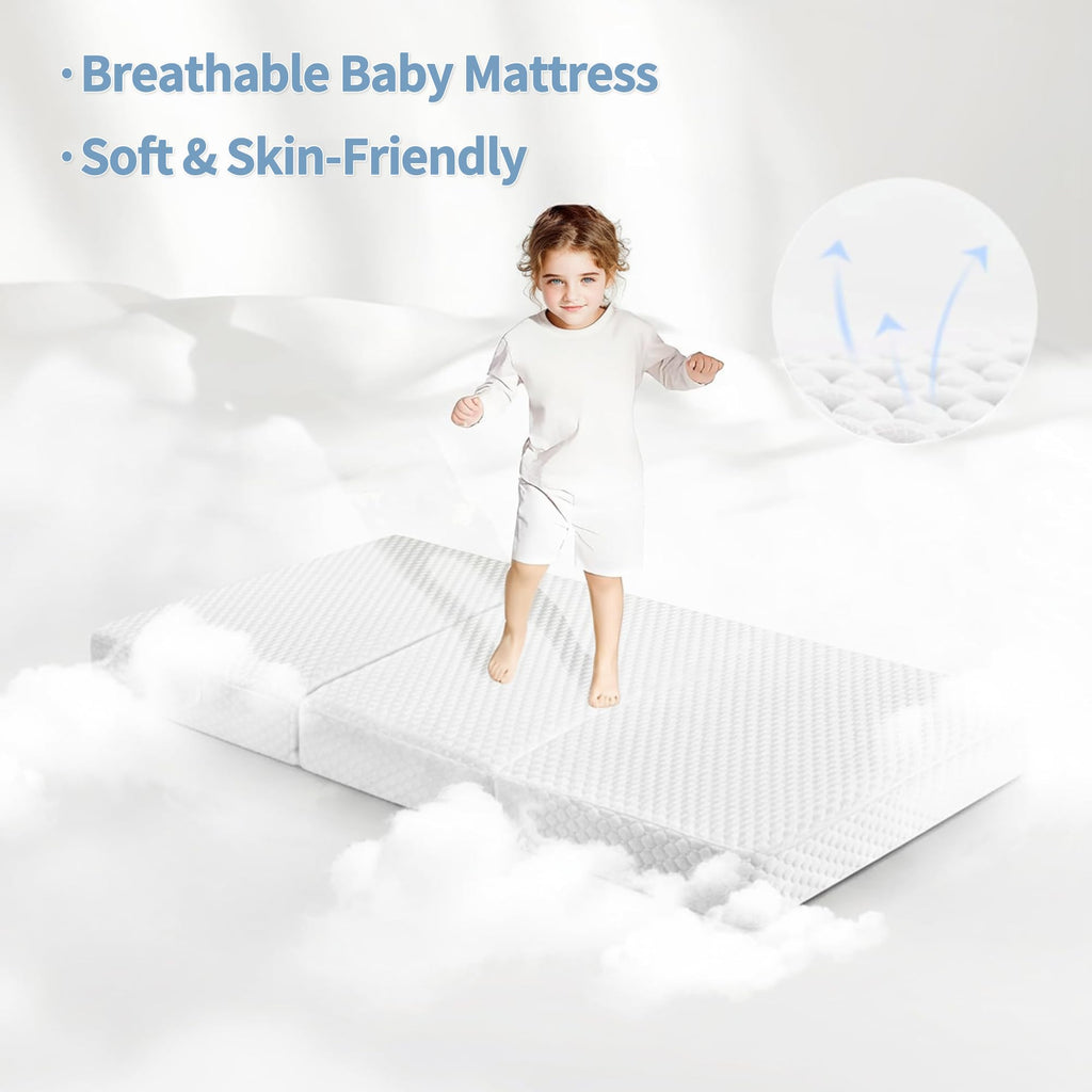 38x26'' Breathable Soft Plush Memory Foam Pack and Play Mattress with Carry Bag B695659