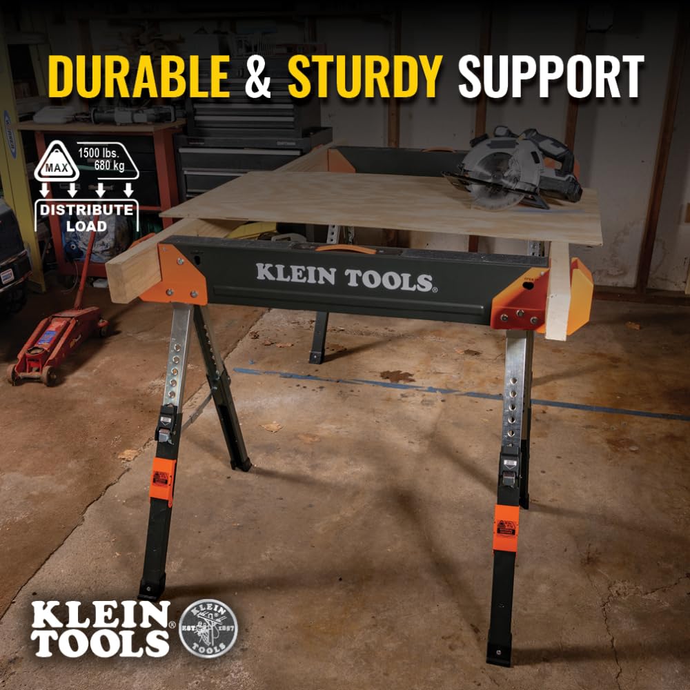 Folding Sawhorse 26-Inch to 32-Inch Adjustable Height 1-Pack O79157