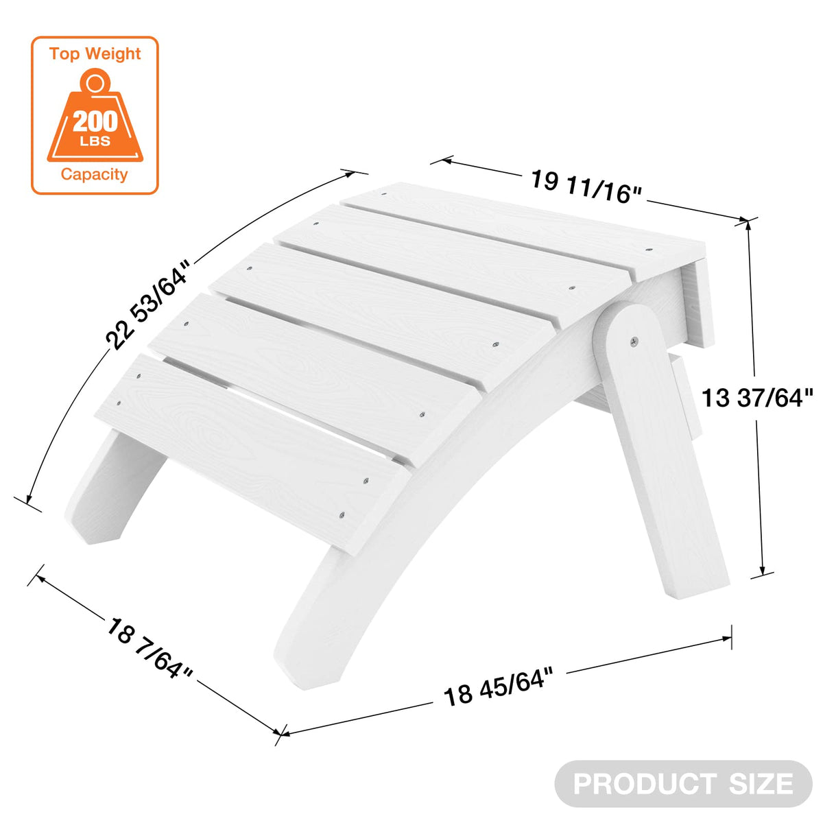 White Folding Adirondack Ottoman Set of 2 P41888