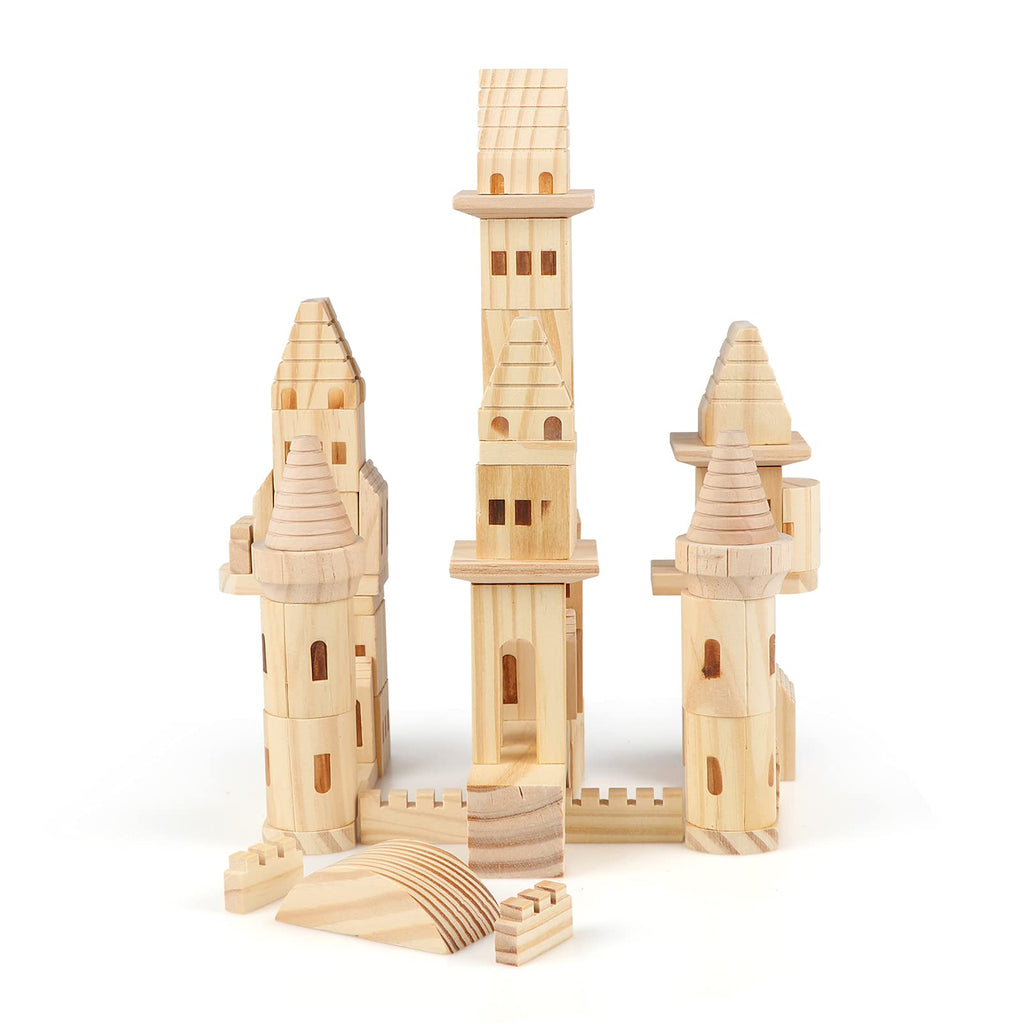 75 Pieces Wooden Castle Building Blocks U9516