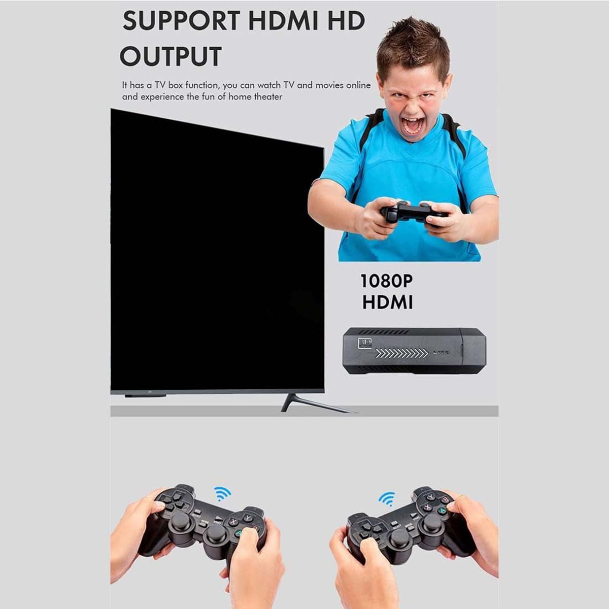 4K Retro Game Stick with 2 Wireless Controllers 64GB R9553