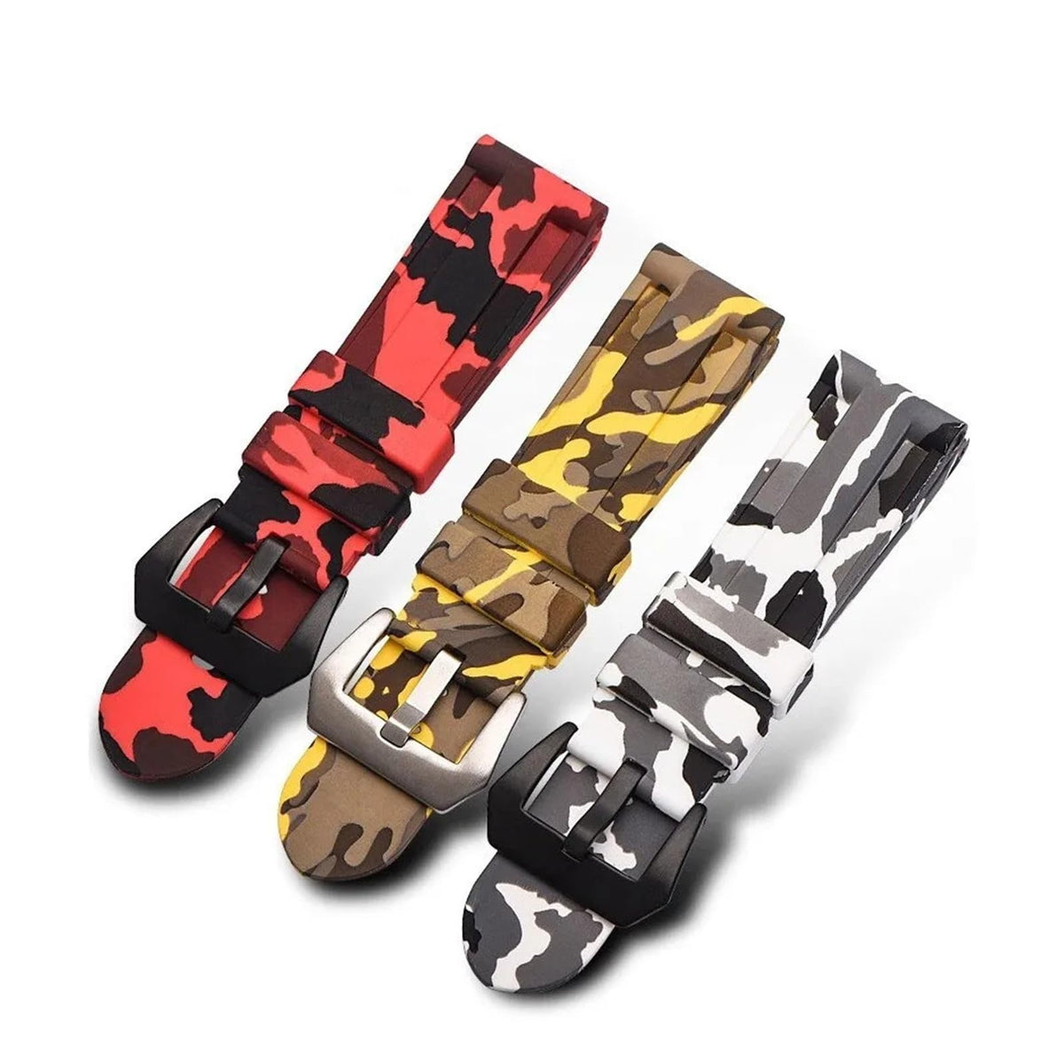 Camo Blue Grey Rubber Silicone Watch Band Y273184
