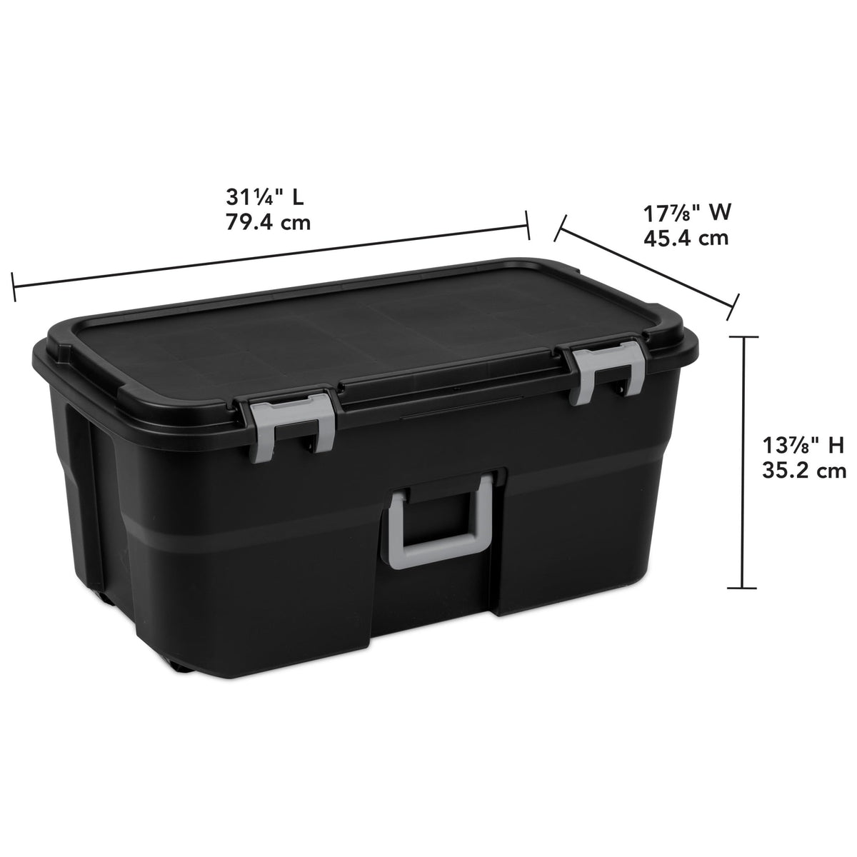 Black 22Gal Wheeled Lockable Storage Footlocker K105470