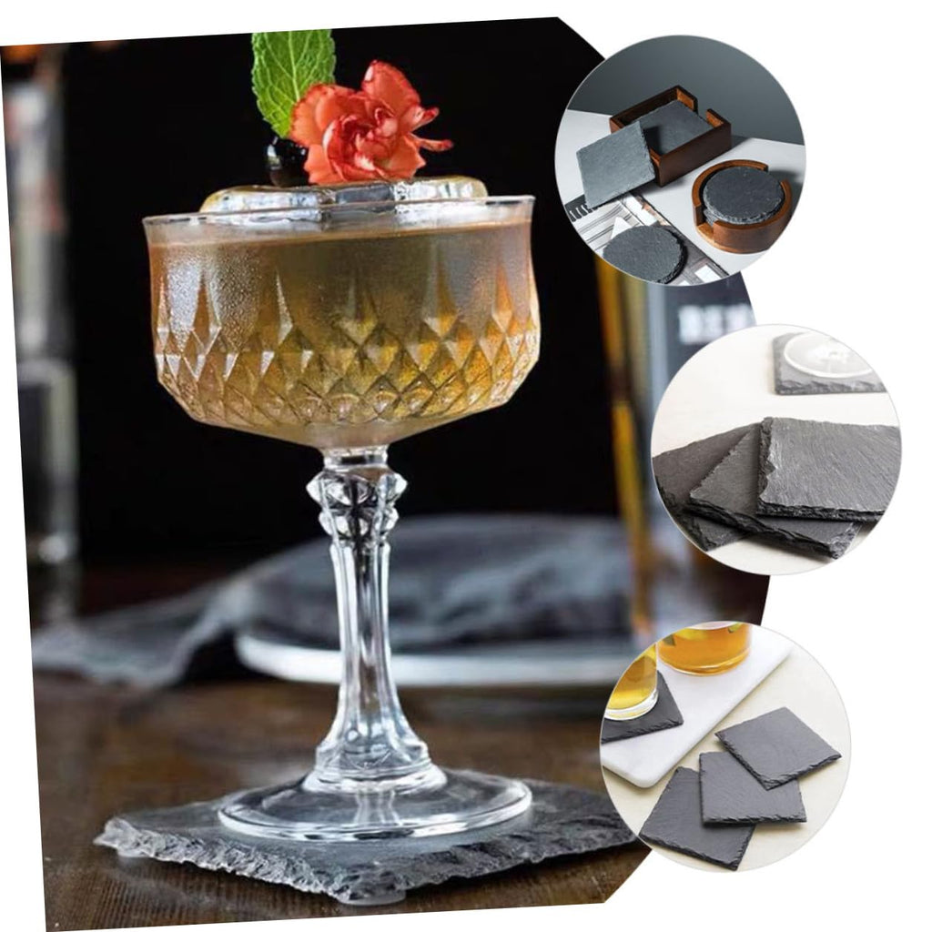Black Natural Stone Drink Coasters L7100