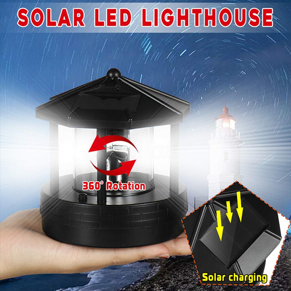 Solar Powered Rotating Lighthouse Decorative Light M908348