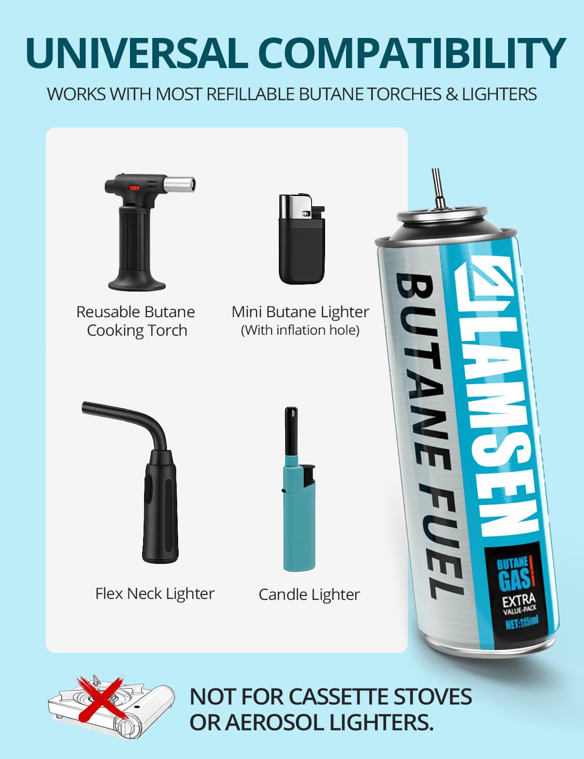 Butane Refill 115ml 3 Can L693755