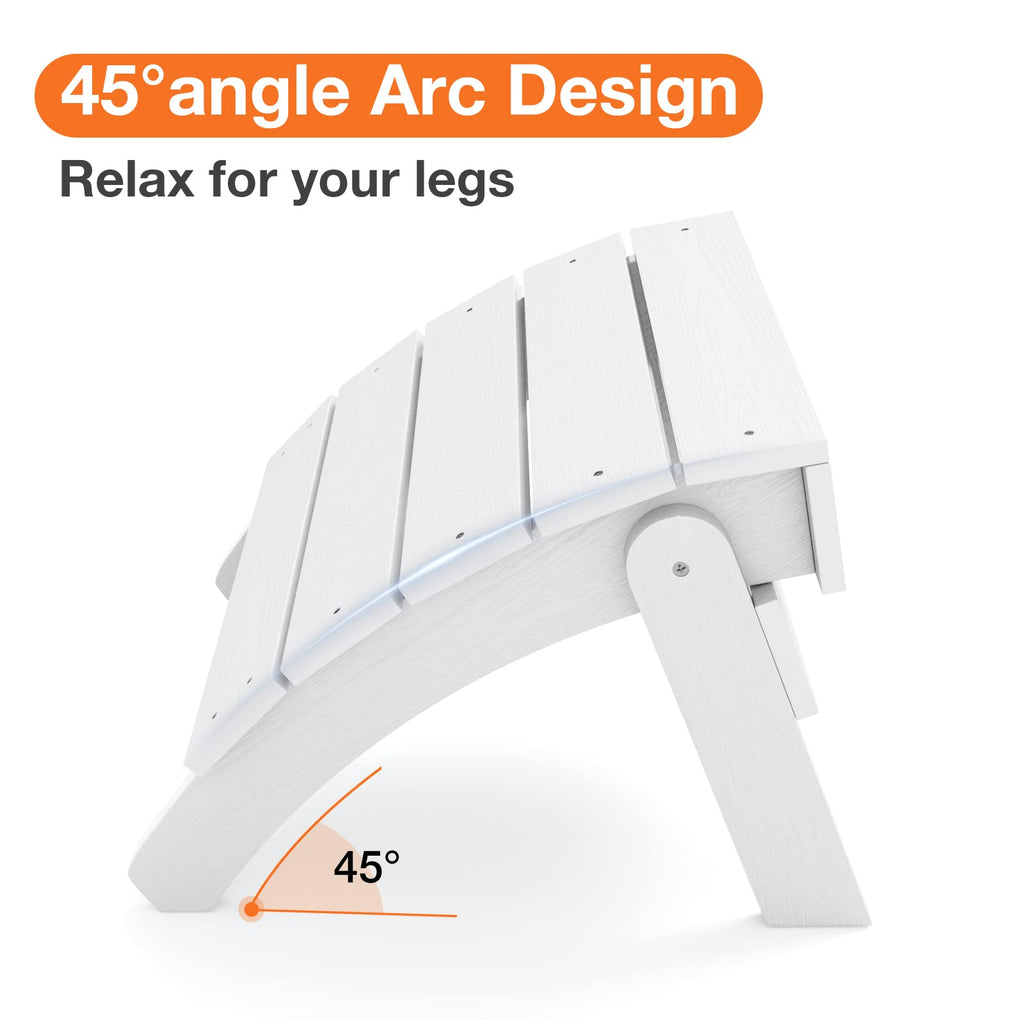 White Folding Adirondack Ottoman Set of 2 P41888