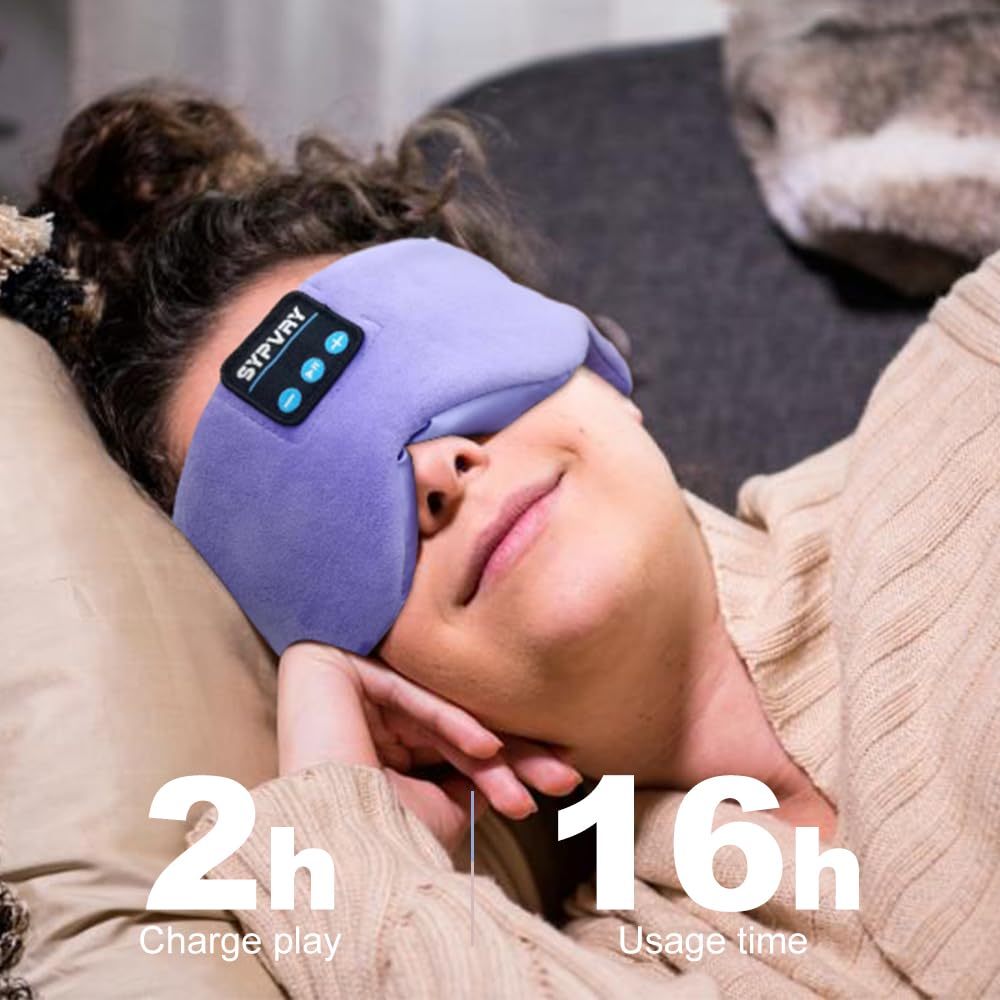 Bluetooth Sleep Mask Wireless Headphones Purple A174