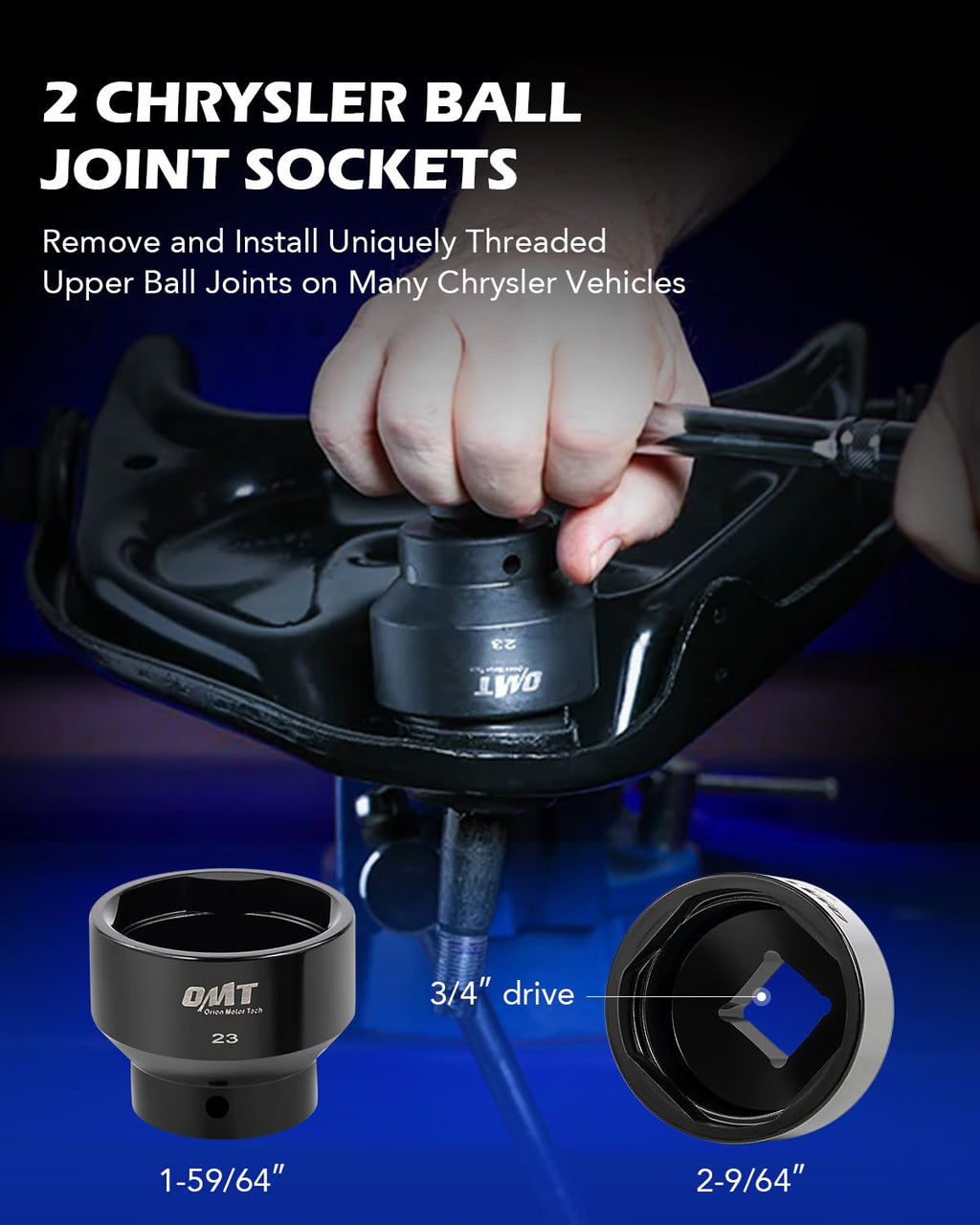 23pc Ball Joint Press Kit with Sockets and Adapters C2223