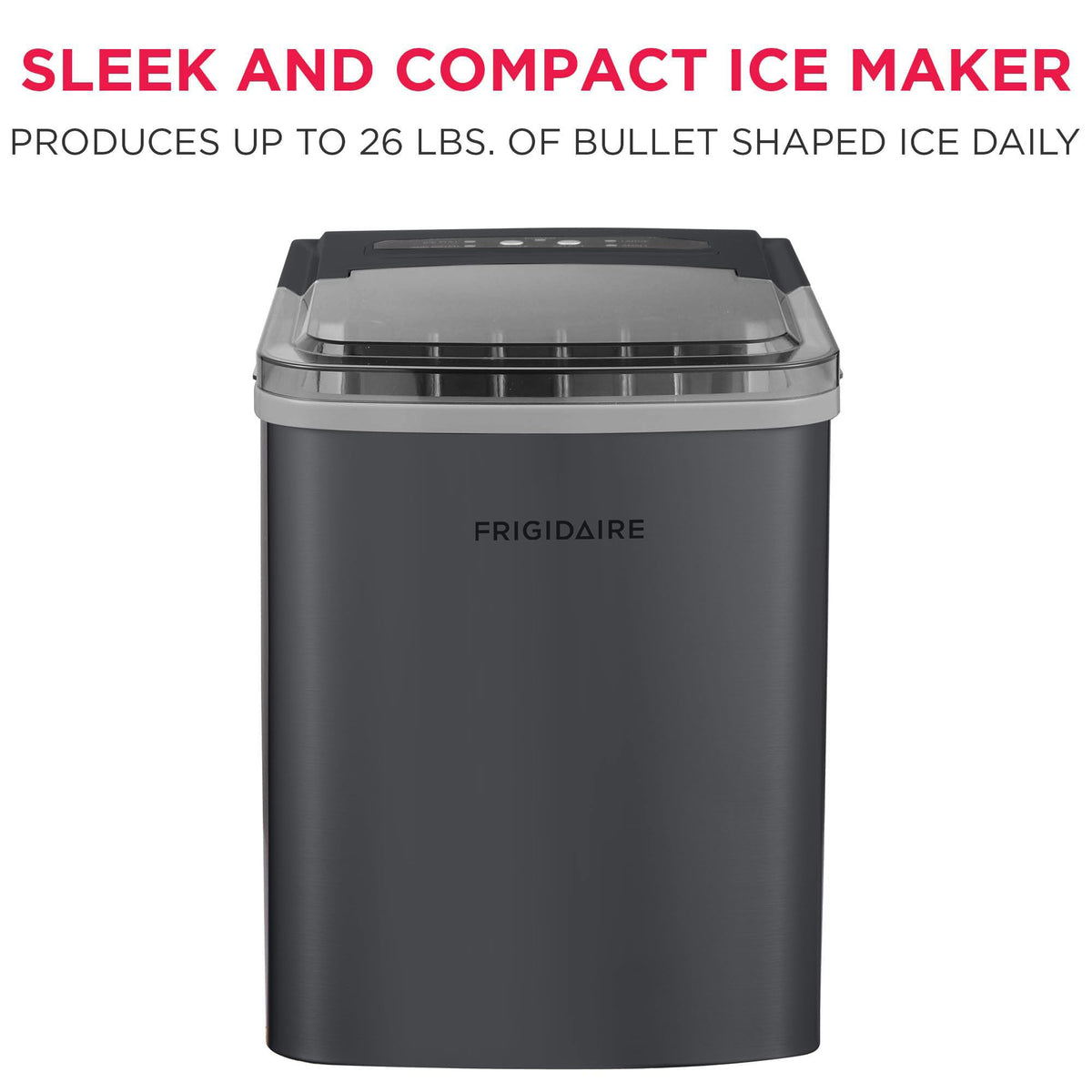 Portable 26 lb per Day Bullet Ice Maker Machine Black Stainless Steel F6451