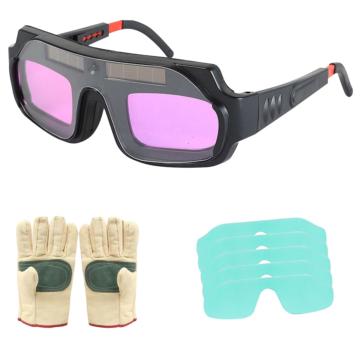 Auto Darkening Welding Glasses with Gloves and PC Lens E203739