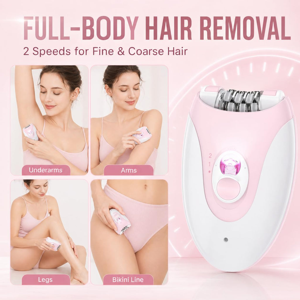 Electric Epilator with 36 Tweezers, 2 Speed Cordless USB W243257