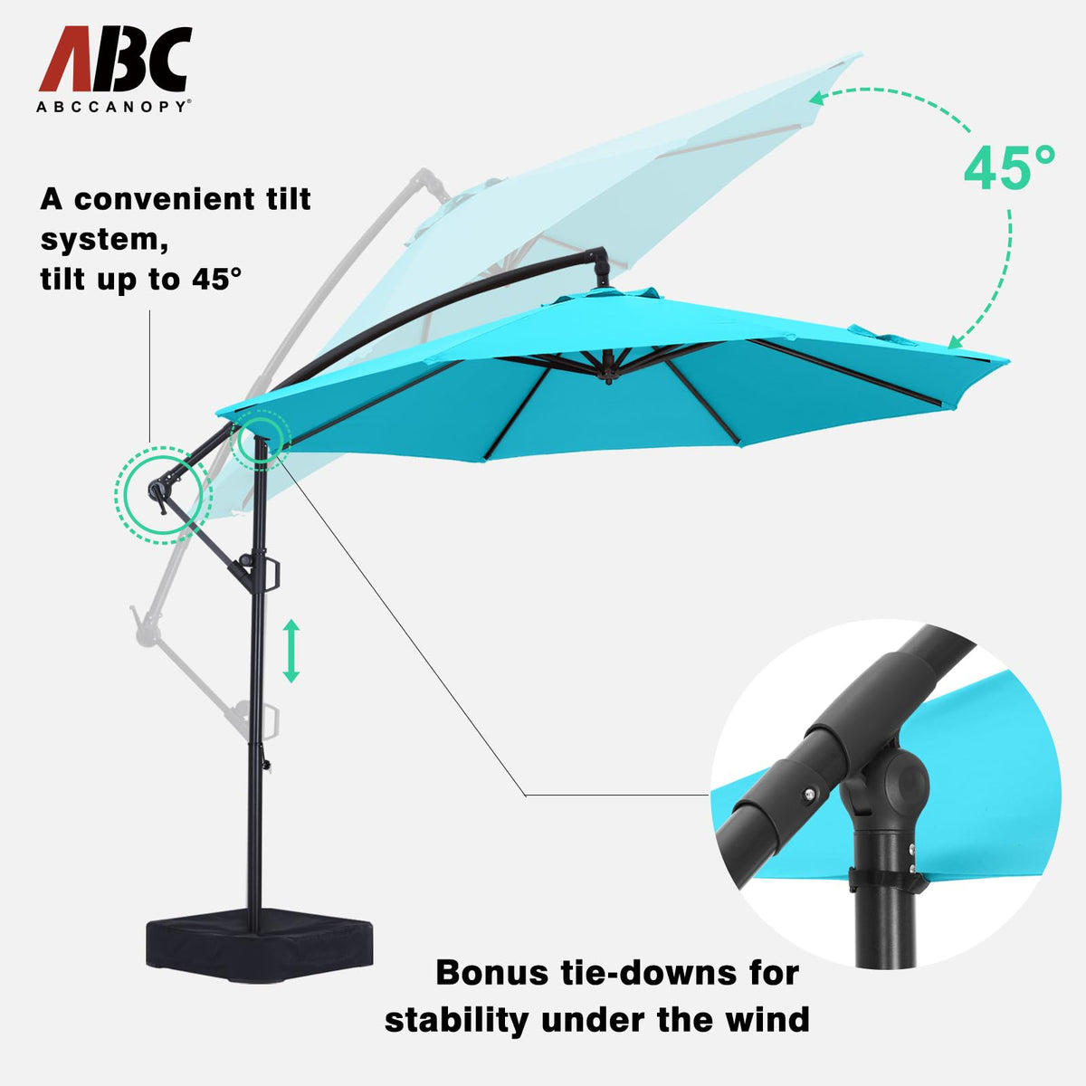 10FT Cantilever Umbrella with Base and Weights Bag S5507