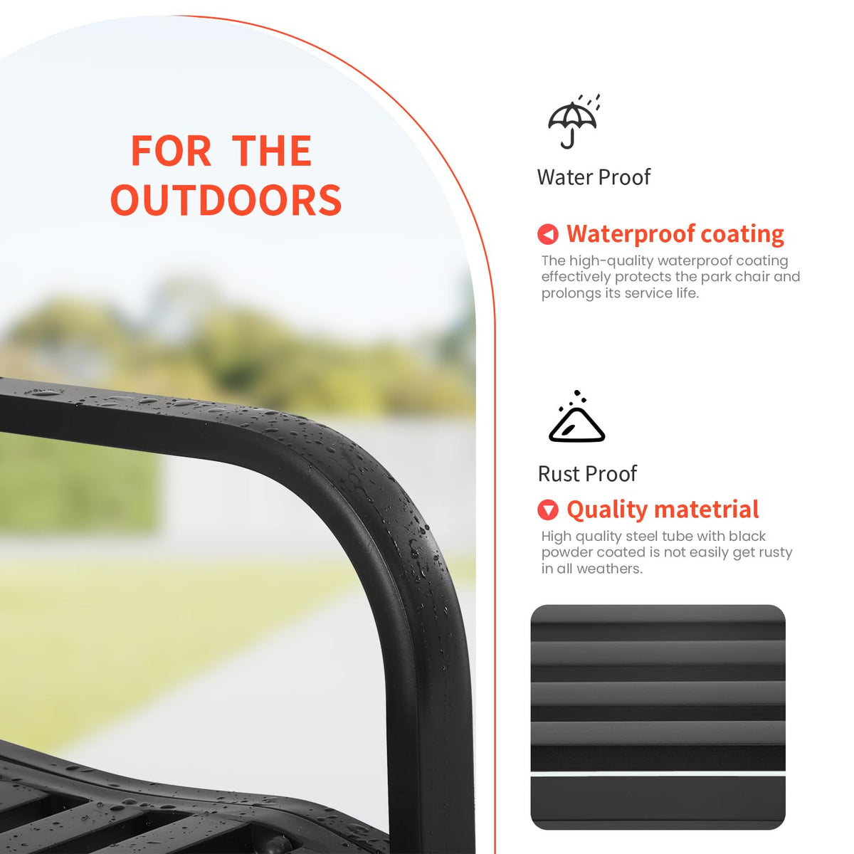Black Outdoor Garden Bench R486195