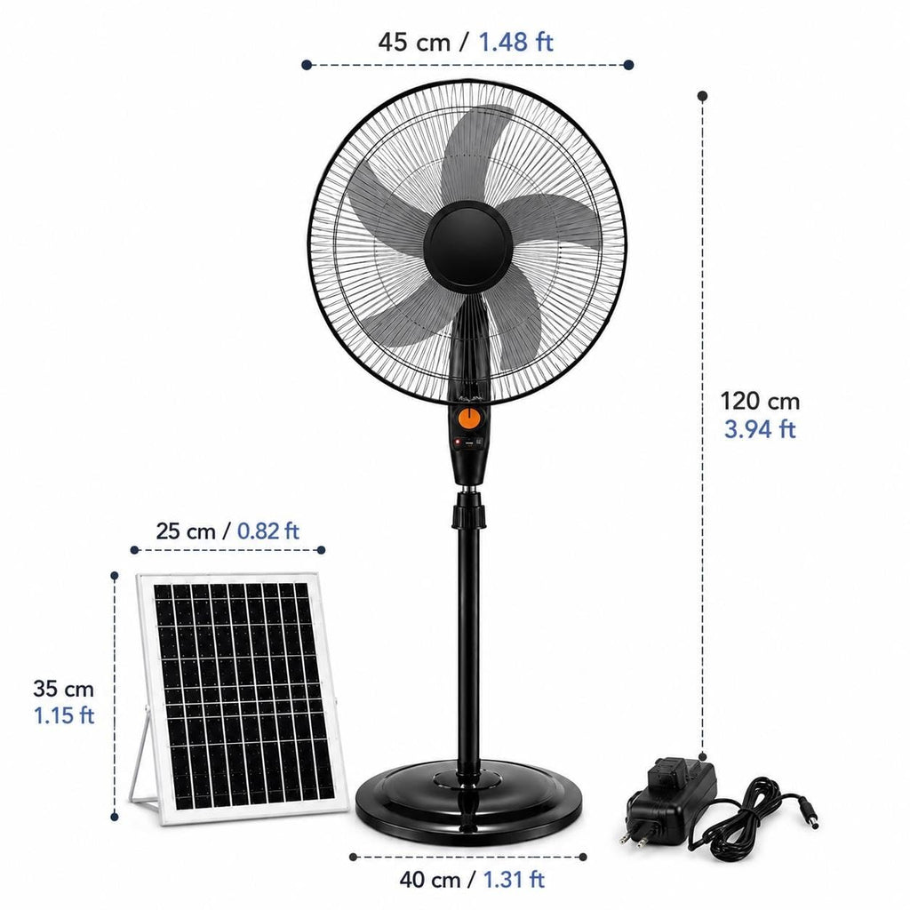 Rechargeable Pedestal Fan with Solar Panel Z388