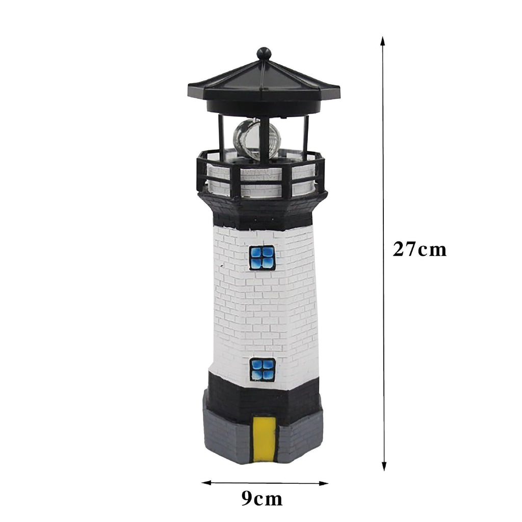 Black and White Solar Lighthouse Decorative Lights J465