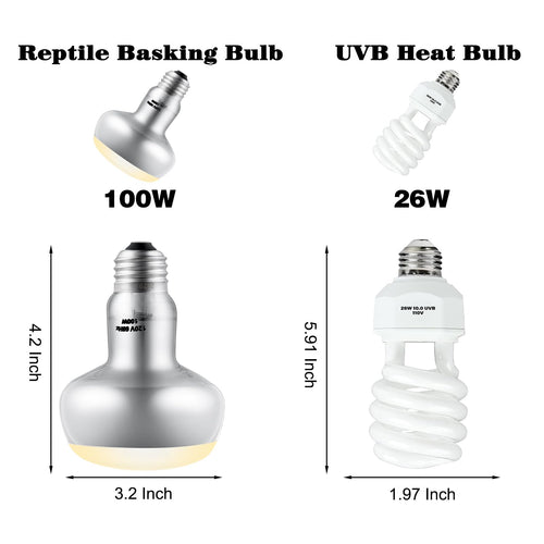 15inch Dual Reptile Light Fixture with Bulb Kit X119
