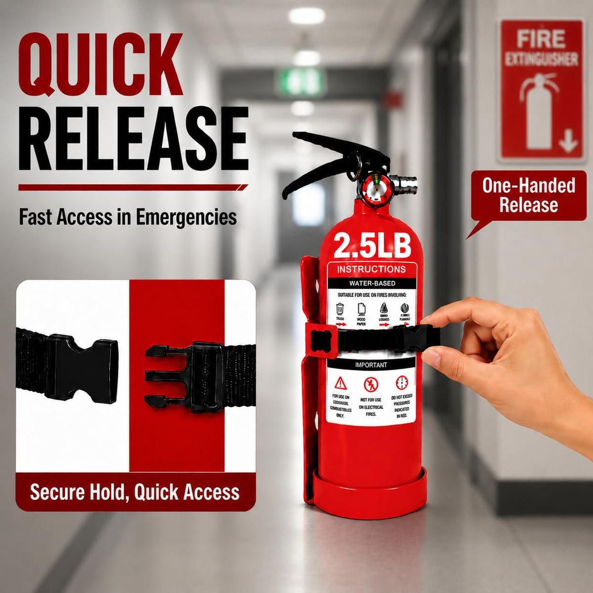 Fire Extinguisher Wall Mount Bracket 2.5 lb 1 Pack N619