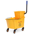 Yellow 35 Quart Commercial Mop Bucket with Wringer O557