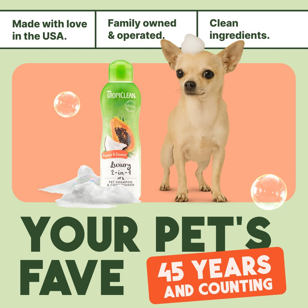 2-in-1 Dog Shampoo and Conditioner Papaya Scent 1 Gallon O87344