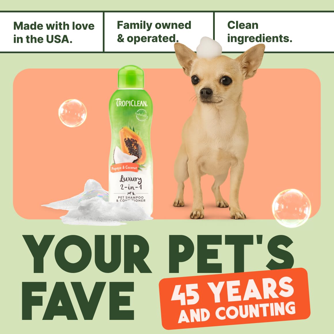 2-in-1 Dog Shampoo and Conditioner Papaya Scent 1 Gallon O87344