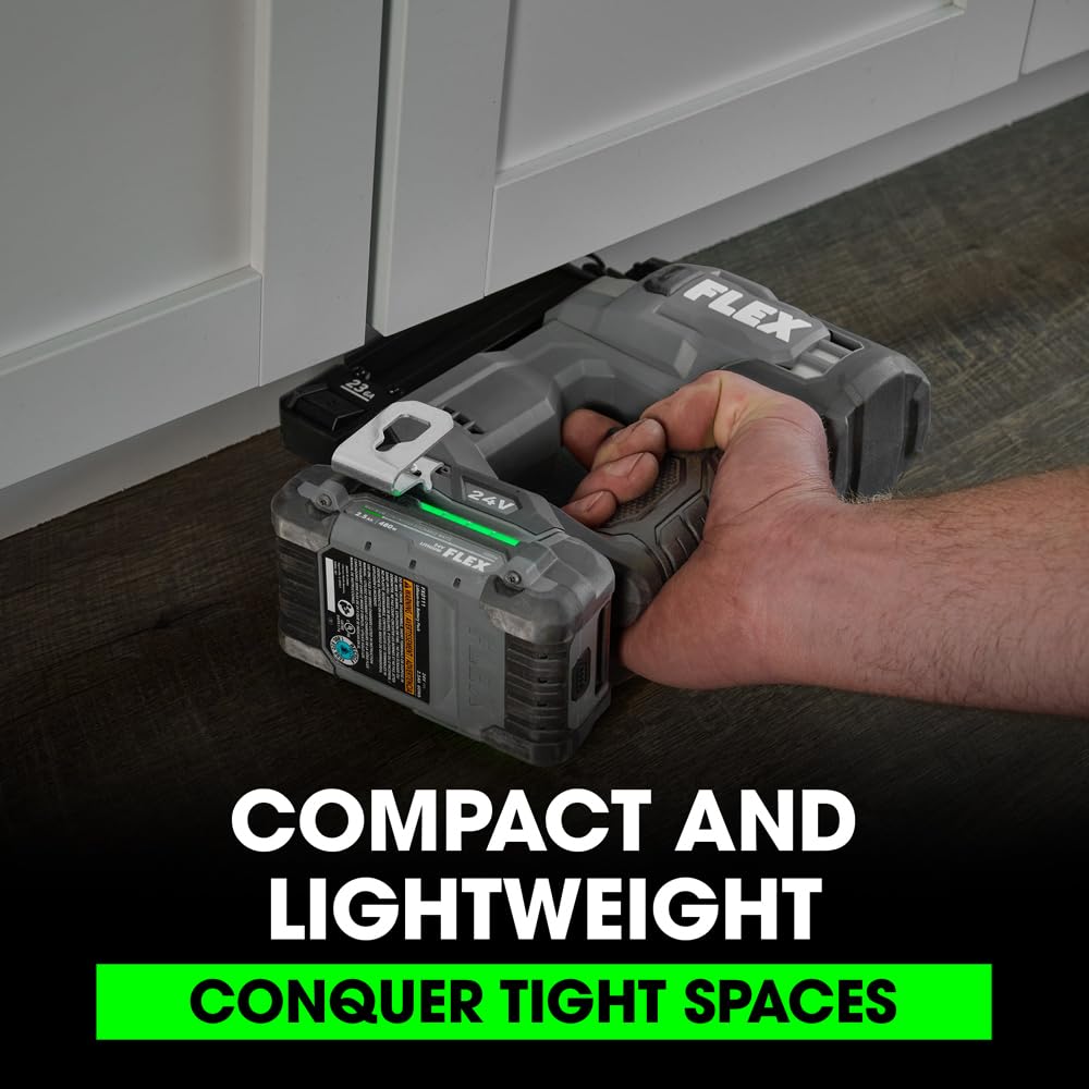 24V Brushless Cordless 23-Gauge Pin Nailer Kit with 2.5Ah Battery D51233