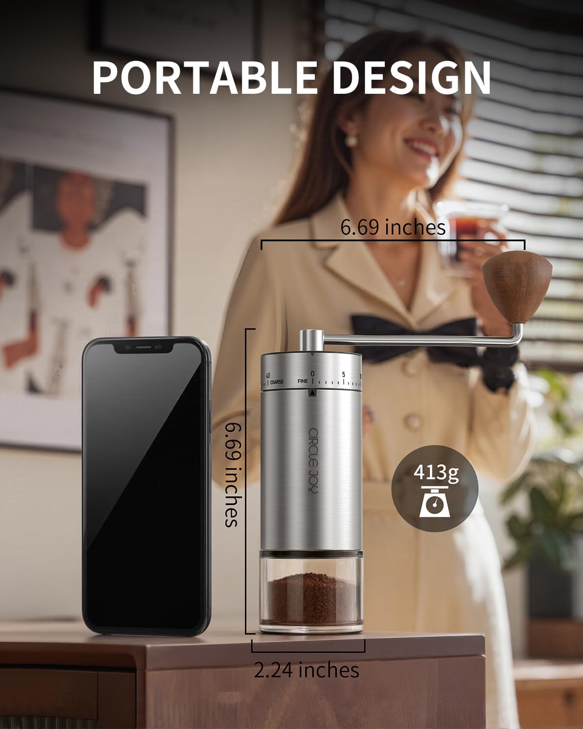 Manual Stainless Steel Burr Coffee Grinder L817