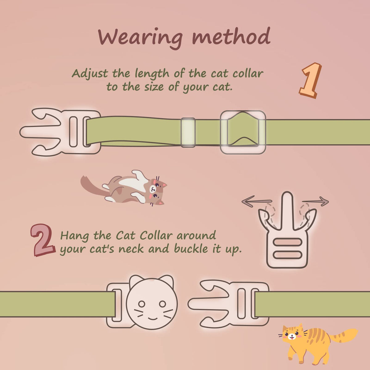 2 Pack Cotton Breakaway Cat Collar with Bell Z427436