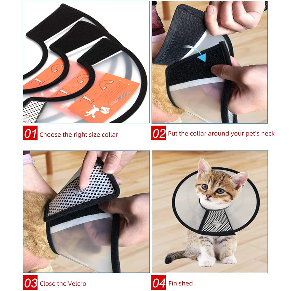 Adjustable Plastic Pet Recovery Collar Cone (S) M58949