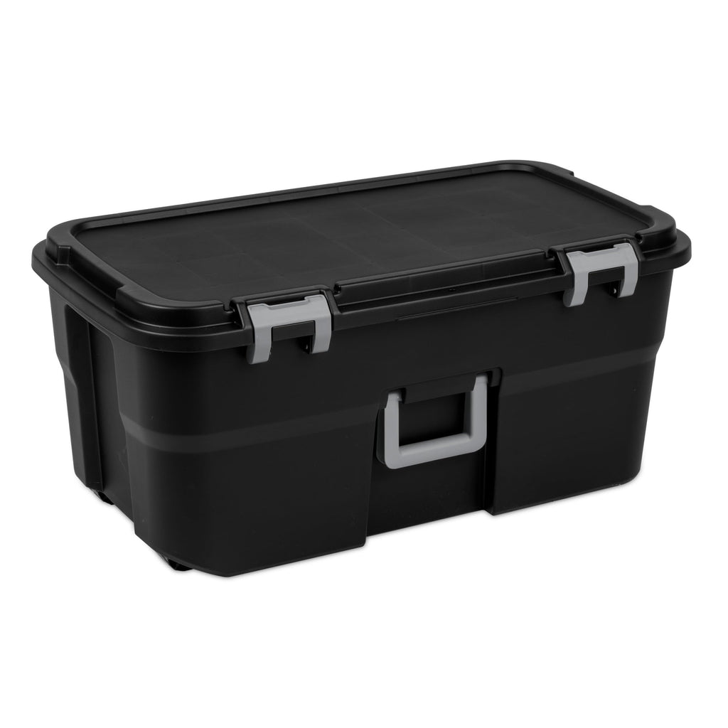 Black 22Gal Wheeled Lockable Storage Footlocker K105470