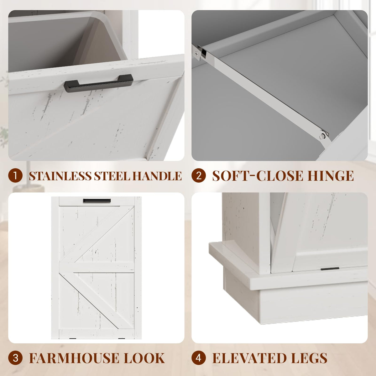 10 Gallon Tilt Out Trash Cabinet with Storage Drawer E616