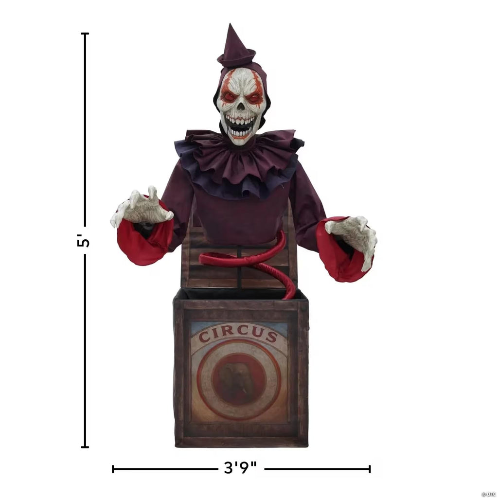 5 Ft. Skeleton Clown Halloween Decoration V460