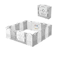 18 Panel Grey White Foldable Kids Playpen Safety Lock Gate S381