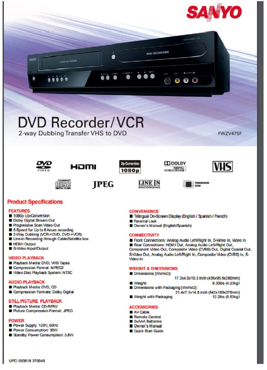 DVD Recorder/VCR Combo A730