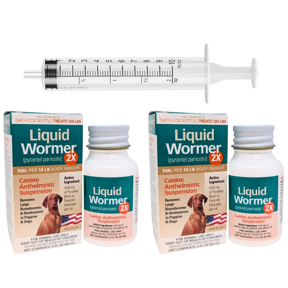 2 oz Pyrantel Pamoate Liquid Wormer for Dogs and Puppies Y9868