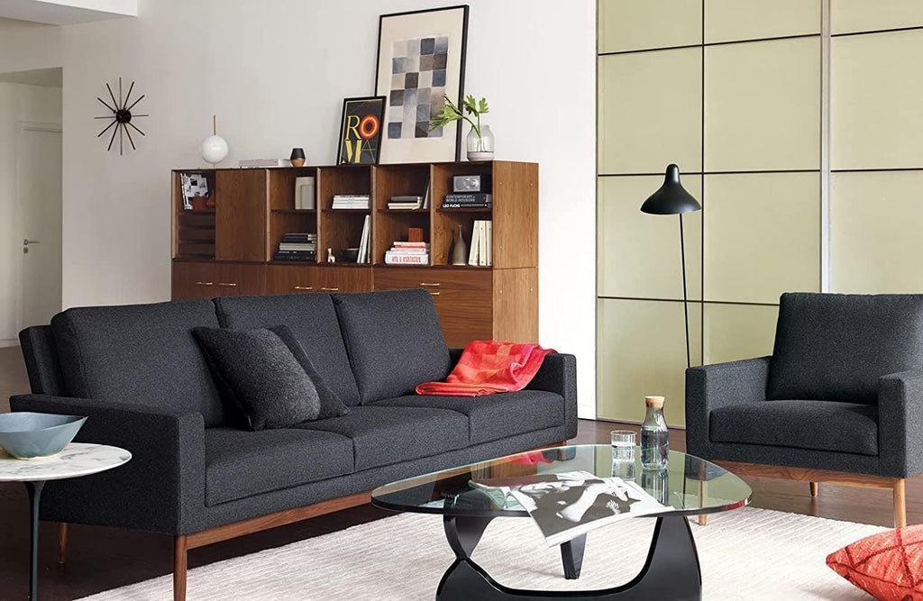 Clear Glass Coffee Table with Solid Wood Base Y282339